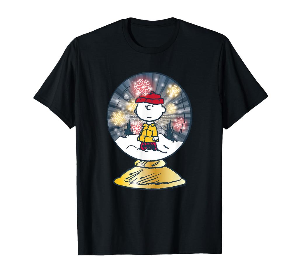 Peanuts Jul Snoopy Charlie Brown Snøkule T-skjorte