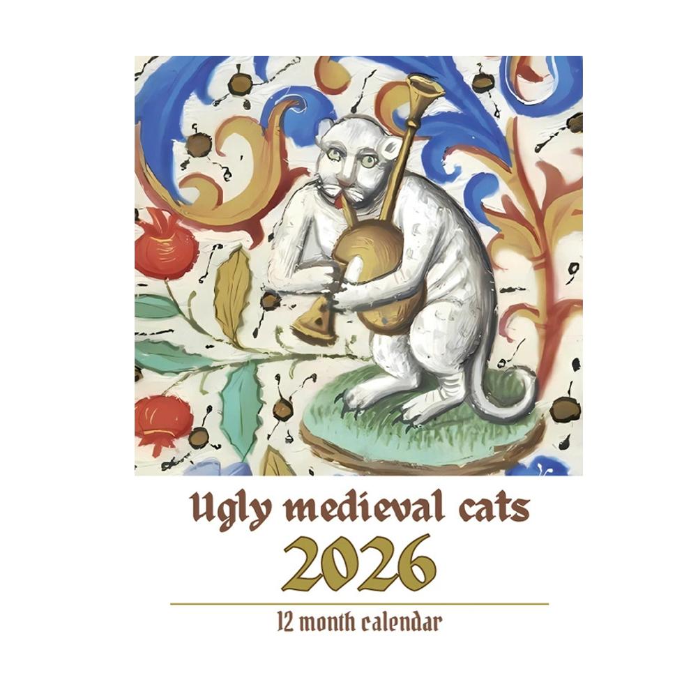 2026 Medieval Cat Mindful Magic Wall Calendar 12 Months Daily Weekly Monthly Agenda Schedule Organizer Planner Home Office Decor