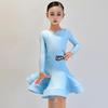 Abbigliamento da Allenamento Latino per Ragazze Vestito da Ballo da Sala Costume da Competizione Bambini Salsa Abbigliamento da Pratica Ballroom Colorato