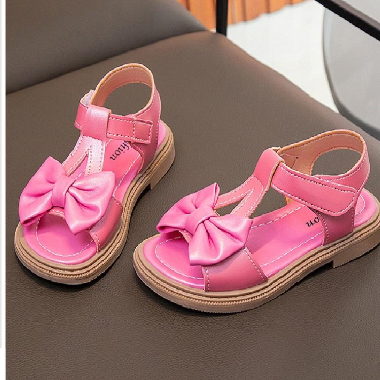 Summer Bow Little Girl Fashionable Versatile Sandals for Baby Girls Korean Version Casual Soft Soled Beach Shoes