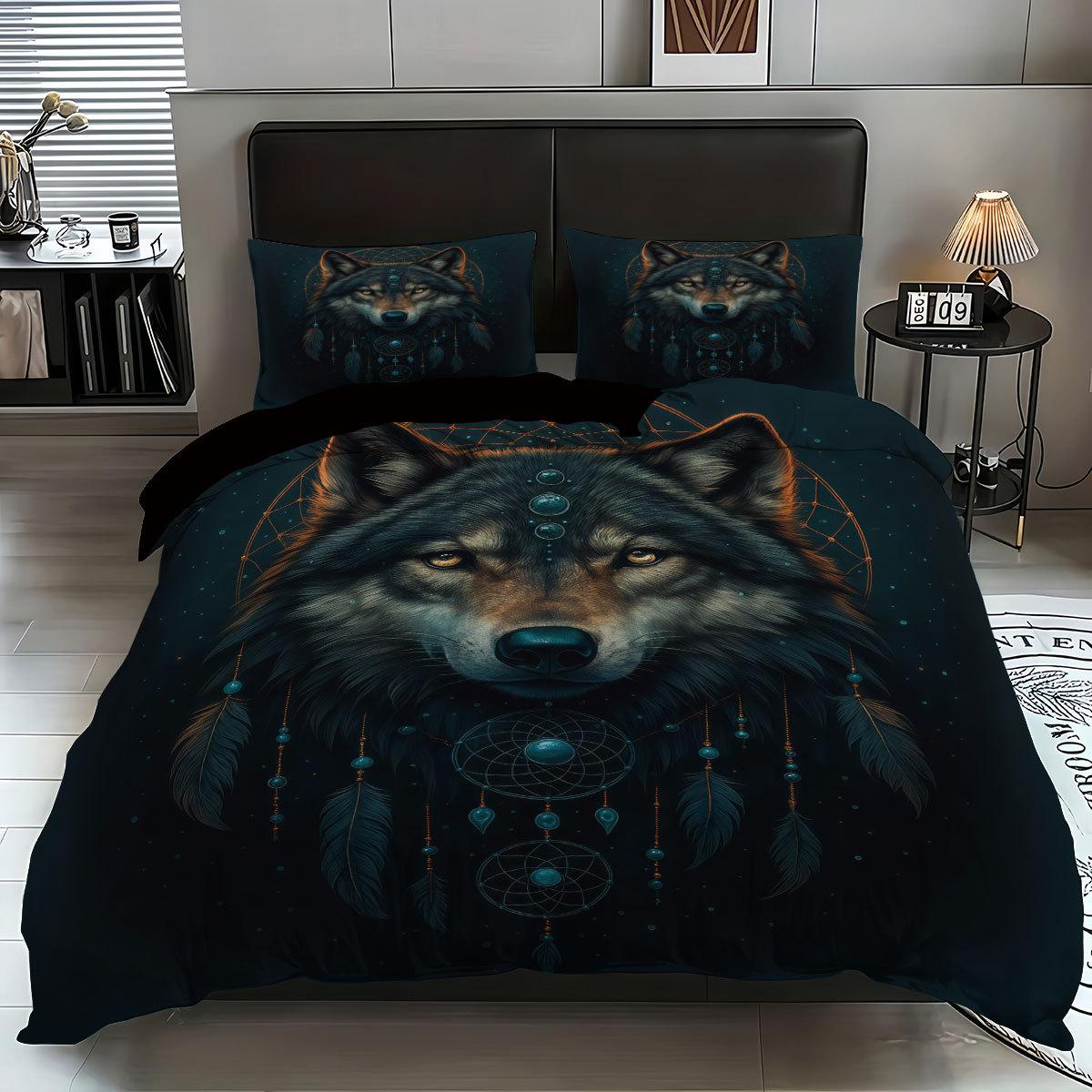 

Aurora Handsome Wolf Fox 3D Printed Bedding Set Cozy Soft Duvet Cover King Queen Twin Size Birthday Gift Boys Bedroom Decoration EU Single 135x200cm