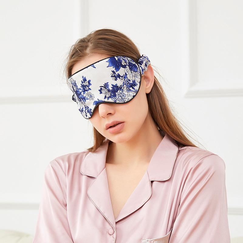 19 Mommy Double-Sided Mulberry Silk Blackout Eye Mask with Printed Logo - Ideal for Sleep, Travel, and Breaks