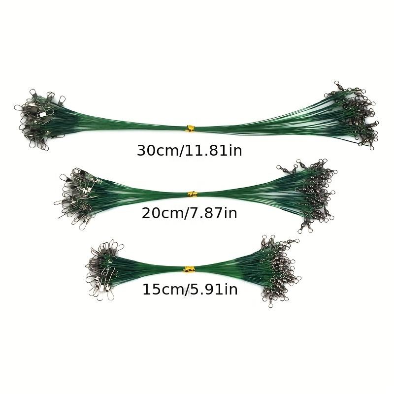 20pcs 15/20/30cm Stainless Steel Wire Leader Fishing Leash With Swivel Anti-bite Line Leadcore For Lure Accessories Pike