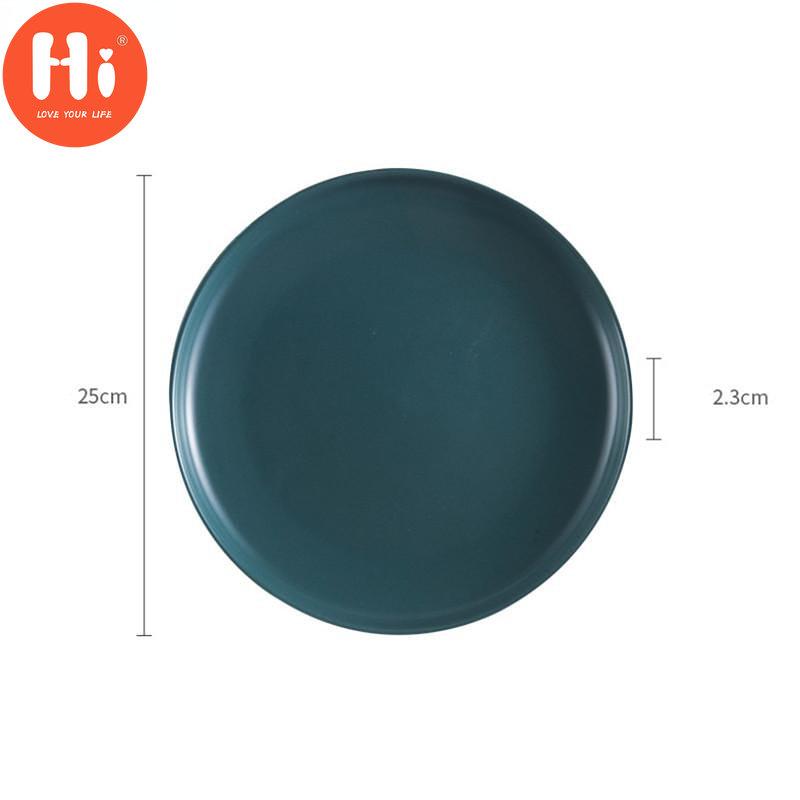HiCeramic Round Steak Plates Beef Plate Dessert Dish Minimalist Pizza Breakfast Dish Tableware