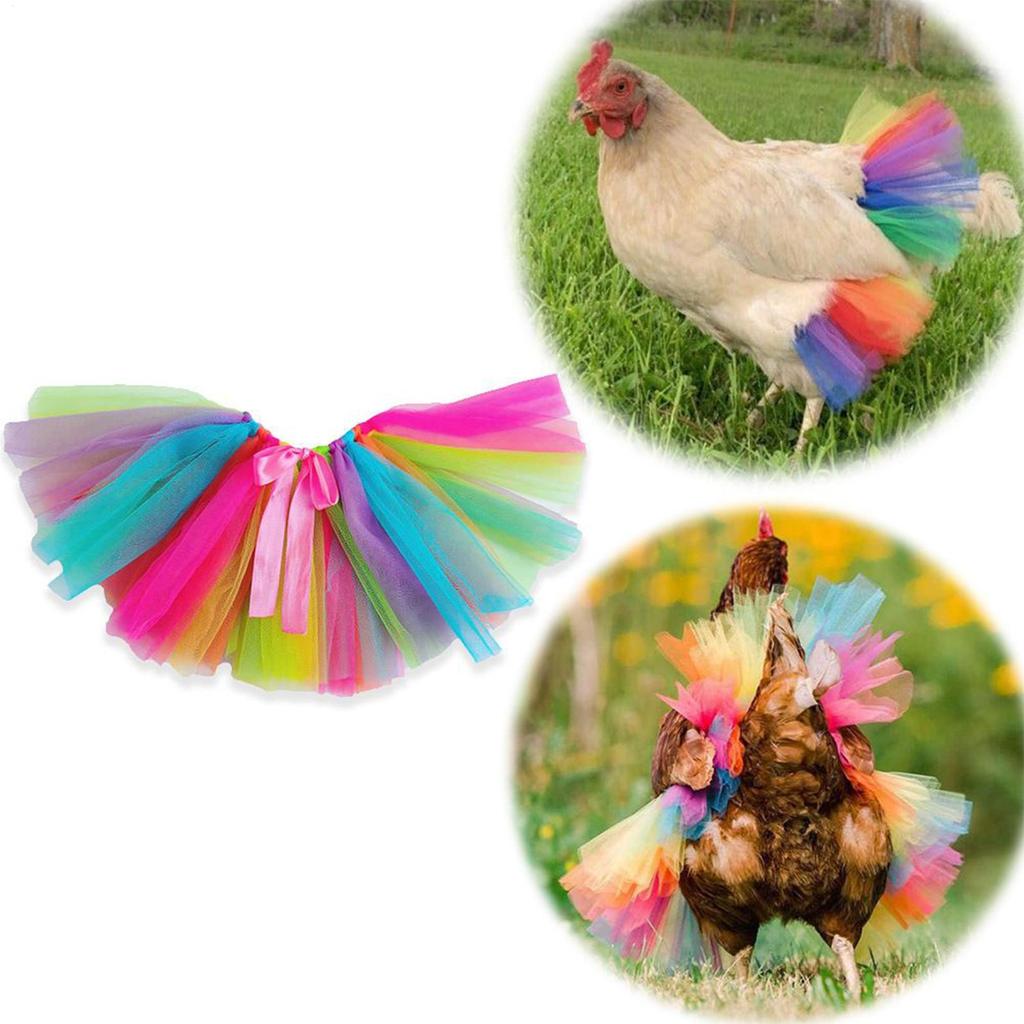 Costumes for Chickens Funny Rainbow Hen Dress Pet Pretend Play Props for Geese Dog Home Performance Holiday Party Christmas