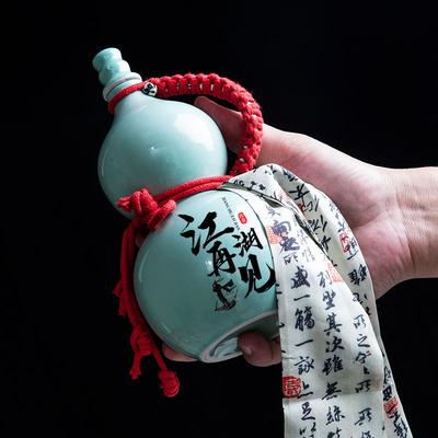 Traditional Portable Water Bottle Gourd Wine Drink Jug Decoration for Outdoor Storing Drinks Water Barbecue Travel Camp Decor