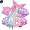 Meerjungfrau Geburtstagsparty Dekorationen Geschirr Teller Tasse Serviette Ballon Hängendes Banner Party Deko Mädchen Mitgebsel Babyparty Zubehör