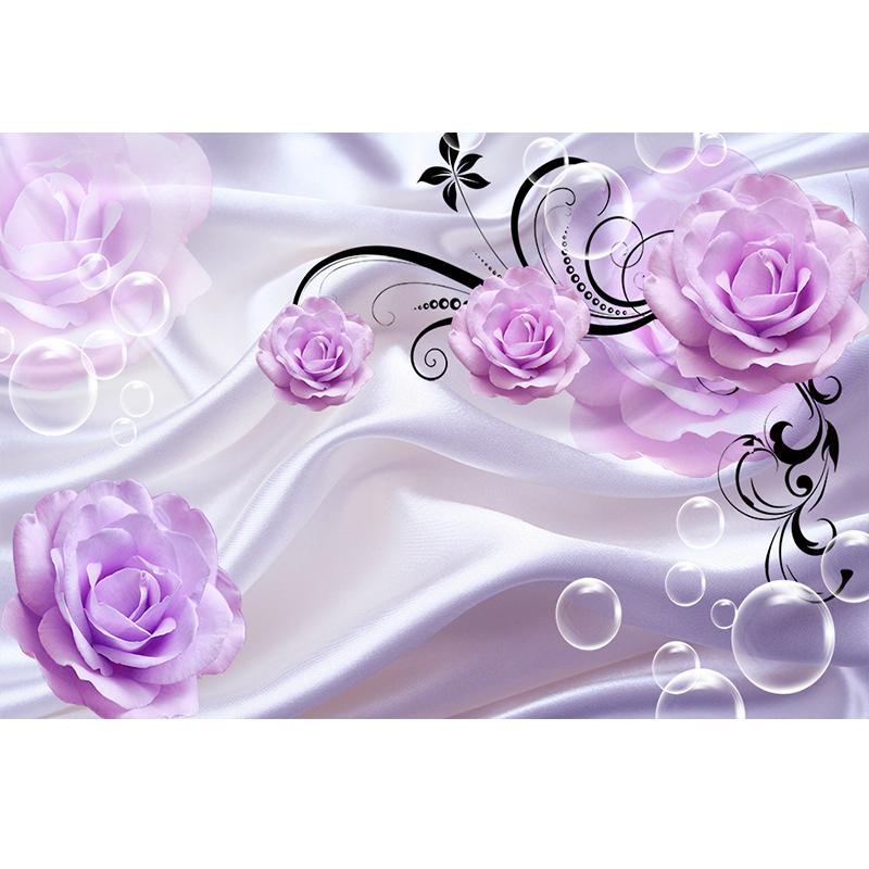 3d Floral Purple Rose Wall Murals Modern Simple Romantic Wallpaper Living Room Bedroom Home Decor