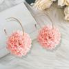 Pink Embroidered Hydrangea Earrings, Earrings, Elegant and Fashionable Temperament, Participating In the Dispatch Tour, Vacation Atmosphere