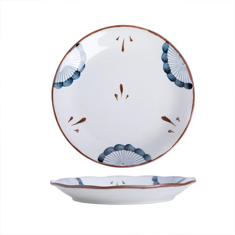 Donzhu Hand-Painted Underglaze Ceramic Lotus-Edge Deep Plate