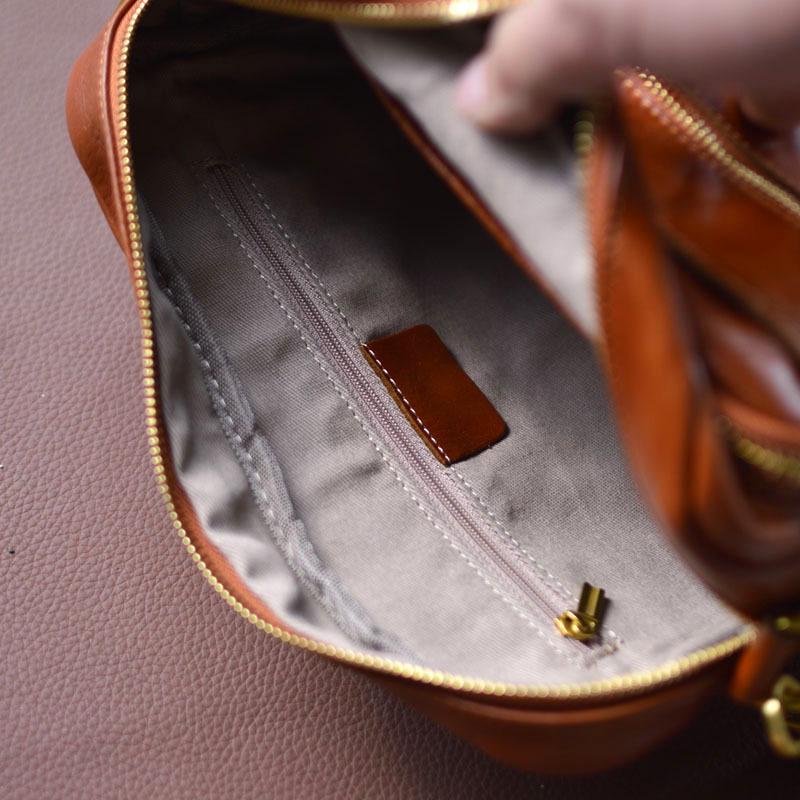 Men's Genuine Leather Crossbody Shoulder Bag, Retro Korean Style, Versatile for Women, New Trend.