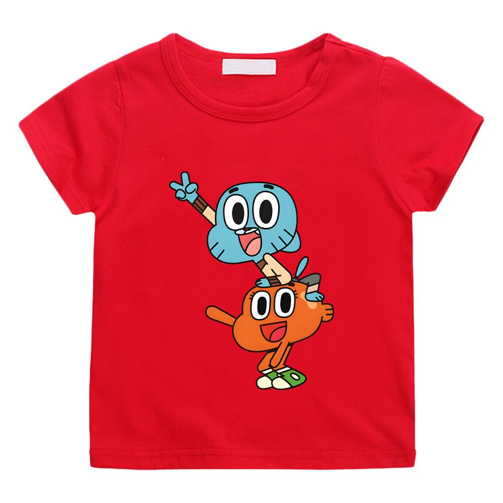 

The Wonderfully Weird World of Gumball New Style Children T-Shirt Cute Cartoon Printing 100%cotton Funny T-shirts Soft Anime T-shirt summer Tops 100