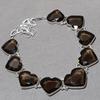 Lab Created Smoky Quartz Necklace 18" Adjustable Chain Heart Cut Gemstone Gifts