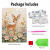 DIY Frameless Pearl Painting Kit Cute Deer Flower 3D Shiny Bead Art Canvas Relaxing Creative Craft for Home Wall Decor Gift