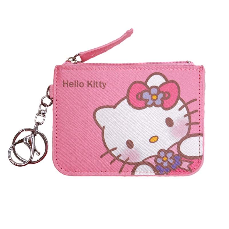 Cute Cartoon Small White Dog Pudding Dog Twin Star Long Ear Leather Card Case Coin Purse Keychain Pendant In-stock Pu Leather Anime Pattern