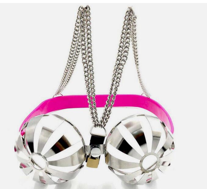 New 3 Colors Stainless Steel Women Adjustable Chastity Bra Lock Female Chastity Device Breast Protection Roleplay Sex Toys