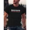 European sizes Bald Guys Men's Summer Short-sleeved T-shirts, Fashionable and Trendy Printed Men's Bottoming Shirts