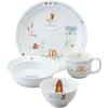NARUMI Children's Dinnerware Set, "Let's Eat Together!" 4-Piece Set, Easy-to-Scoop Dish, Perfect for Baby Showers, First Meal Ceremonies, and Baby Foo