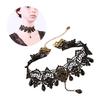 Stylish Punk Lace Choker Collarbone Necklace Crystal Neckband for Female Enhances Elegances and Mystery for Theme Event