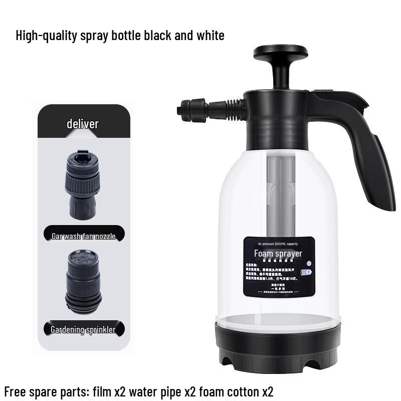 2L High-Pressure Foam Car & Home Sprayer – Manual Air Pump, Transparent Design