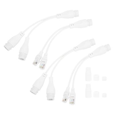 2Set POE Splitter Separator Adapter Cable 1 To 2 CCTV Video Transmission Rainproof Injector