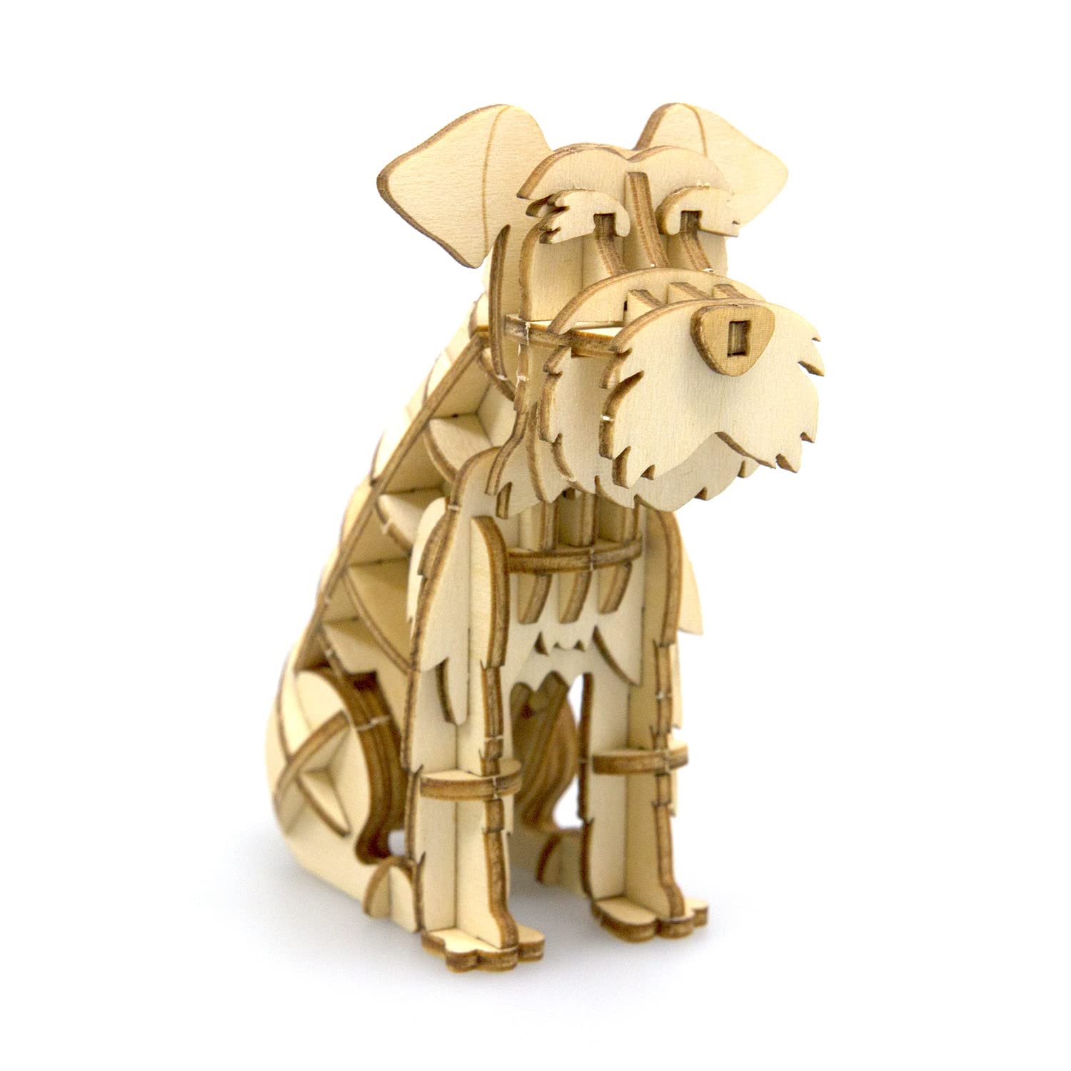 

ki-gu-mi Miniature Schnauzer - 3D Wooden Puzzle DIY Craft Kit for Kids and Adults - Educational Toy for Boys and Girls - 3D Artwork and a Great Gift