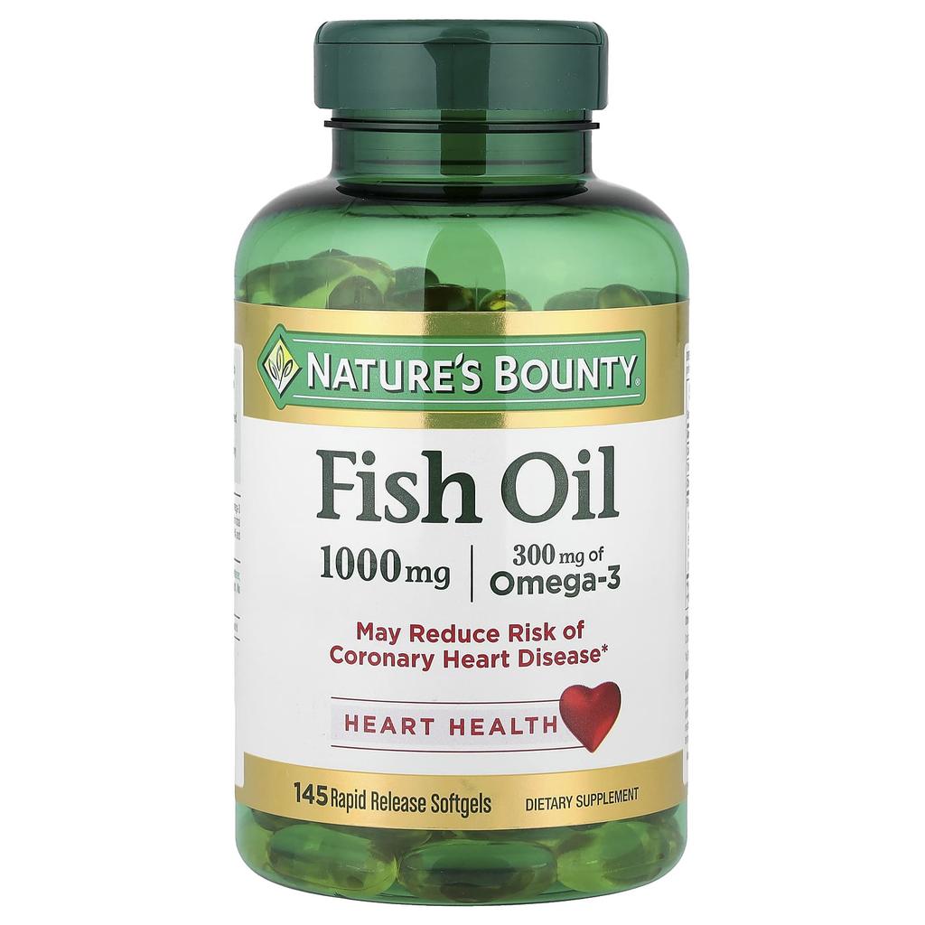 Nature'S Bounty, Fish Oil, 1,000Mg, 145 Softgels