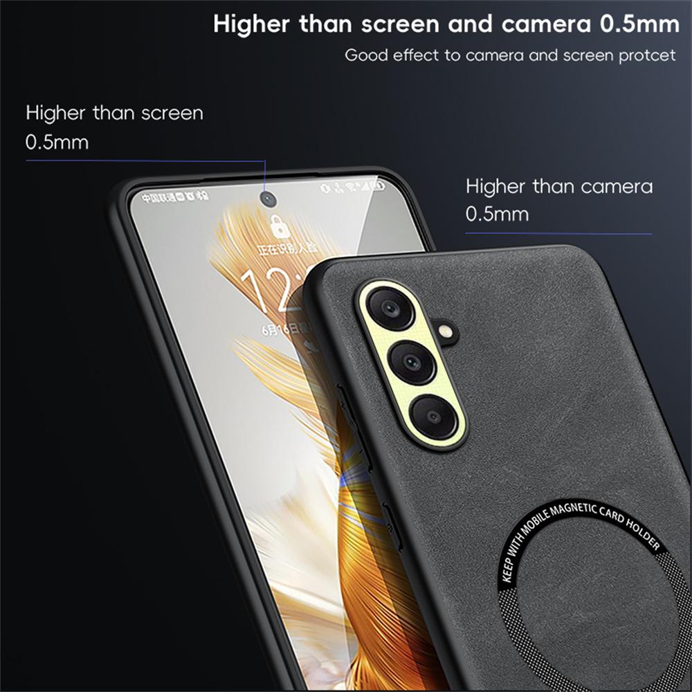 WANLONFENG YBP Series For Samsung Galaxy A26 5G Magnetic Case with Tempered Glass Film PU+TPU Phone Cover Large Cutout