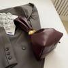 New Fashion Soft Leather Clutch Bag Luxury Designer Retro Mini Bucket Pouch Party Evening Bags Women Pleated Handbag