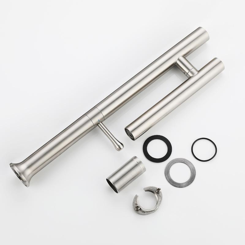 Stainless Steel Kitchen Faucet Cold and Hot Dual Control Brushed Vegetable Basin Faucet Mixer Tap