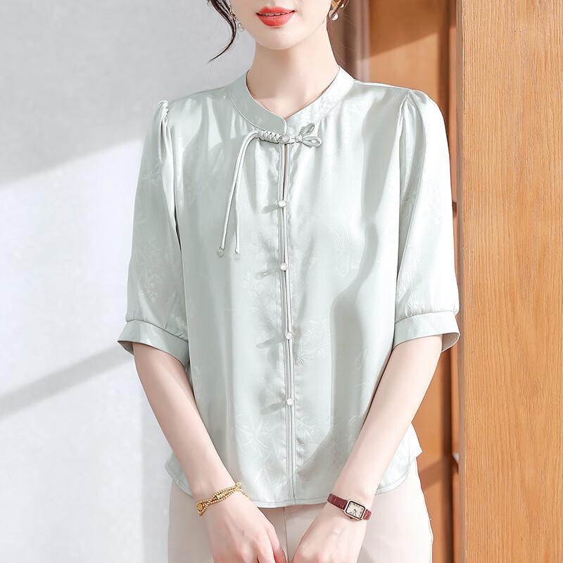 XUEXI New Chinese Style Chiffon Summer Blouse 4XL