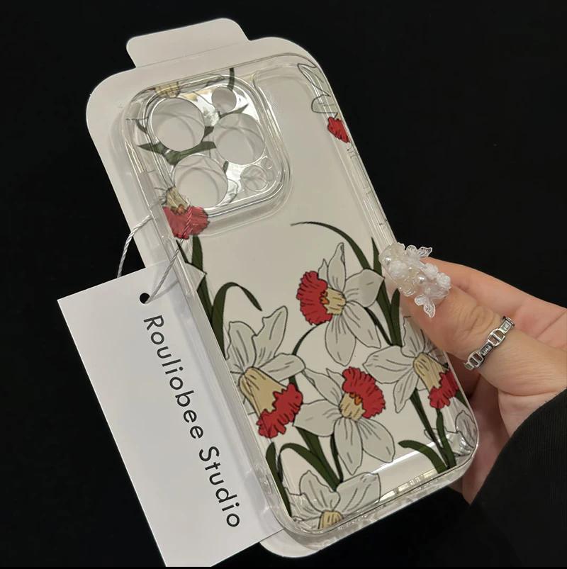 Case For Realme C75 C51 C53 C55 C65 C63 C67 C35 C21Y C25Y C15 C20 C30 C33 C11 C12 8 9 Plus 5 6 7 11 12 Pro cover Flower Soft
