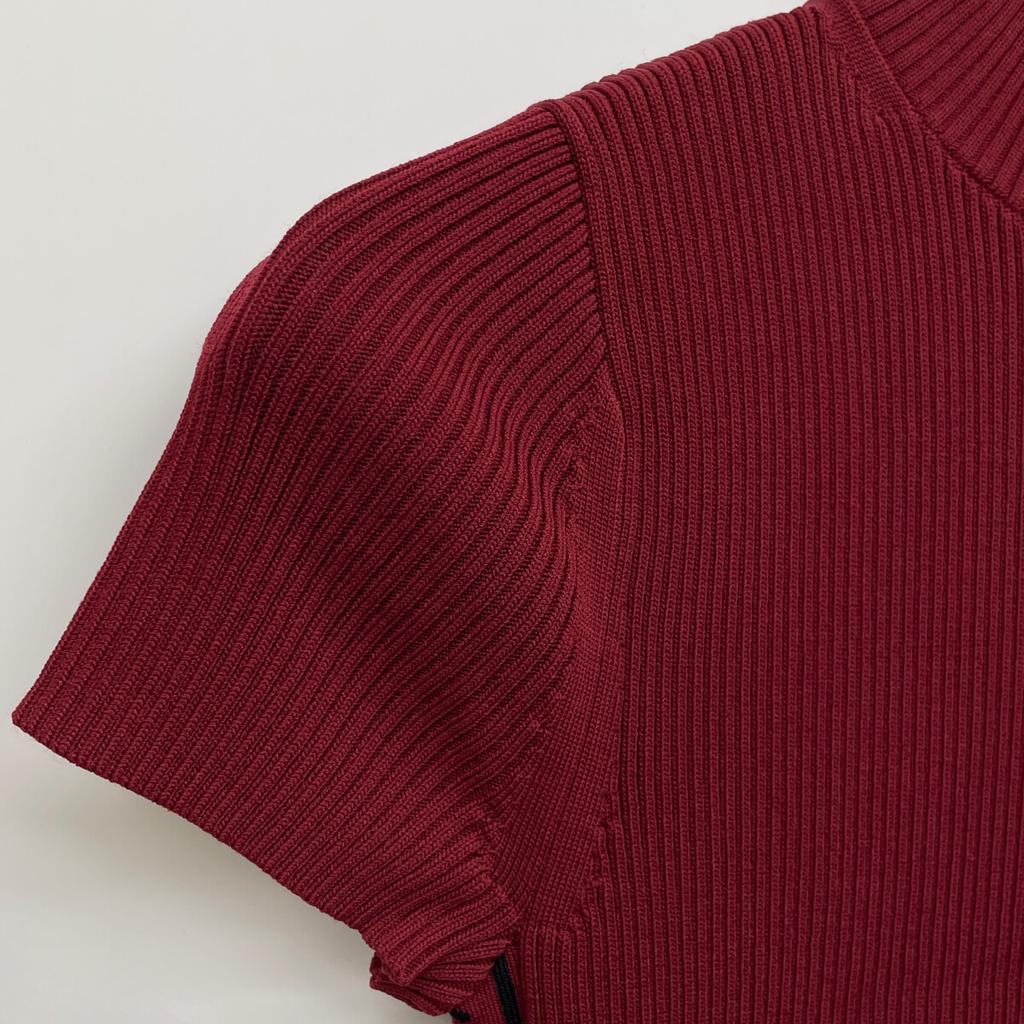 Michael Kors Rayon X Nylon Side Logo Tape Short Sleeve Rib Knit Dress Dress S RedUsed