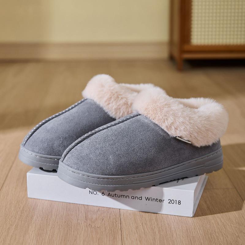 Cross-border wholesale bag heel thick-soled snow boots velvet outer cotton shoes winter couple casual home non-slip cotton slippers