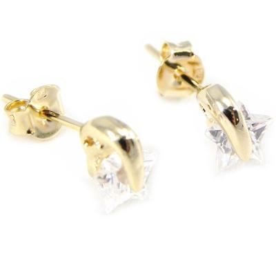[G1987] - White Gold Plated 'Inventive Stars' Earrings