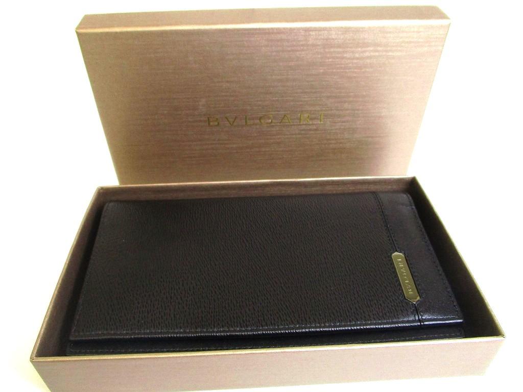 Authentic BVLGARI Serpenti Scaglie Black Leather Flap Long Wallet #b294 Open Box