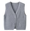 Designer Button Vest Knit V Neck Waistcoat Women Spring Cardigan Sweater Top