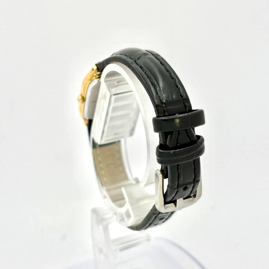 Used [NEW BATTERY] SEIKO Ladies Watch Gold Rectangular 7321-6270 918082 New Belt