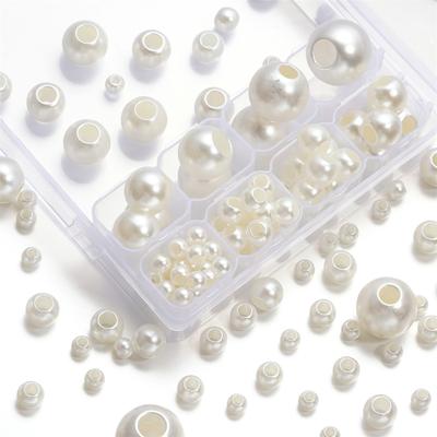 10-300pcs 6-20mm ABS Imitation Pearl Big Hole Beads Acrylic Spacer Bead for DIY Bracelet Necklace Jewelry Making Accessories
