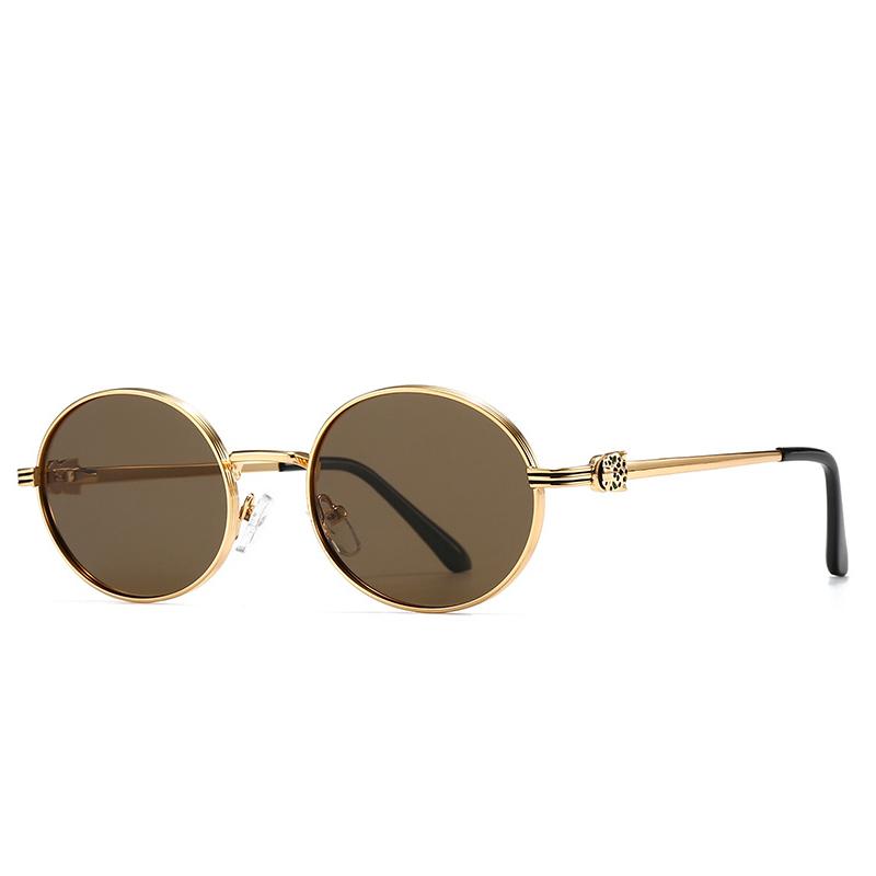 Fashion Brand Luxury Designer Sunglasses Men Women Vintage Leopard Oval Trendy Party Shades Glasses Outdoor Travel Sunglasses