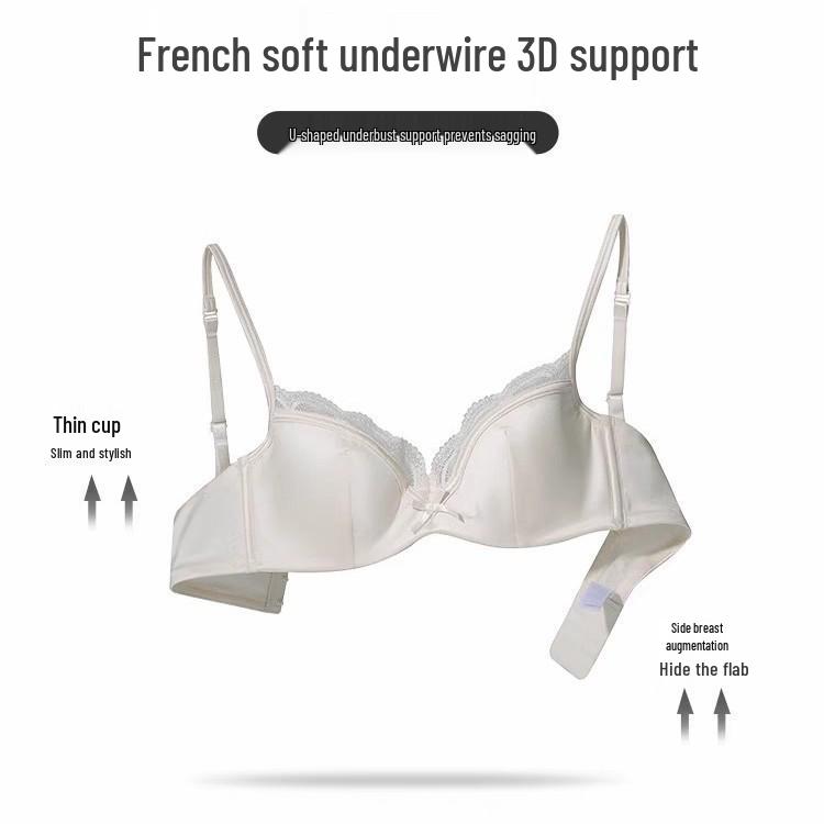 French Lace Push-Up Bra Set: Summer, Anti-Sag, Side Support for Small Bust
