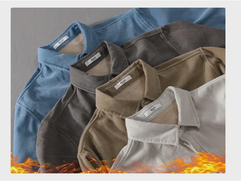 Men's Winter Thickened Velvet Corduroy Shirt Jacket 9432