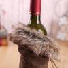 Merry Christmas Red Wine Bottle Cover Bar Xmas Button Plain Clothes Wine Gift Bottle Bag