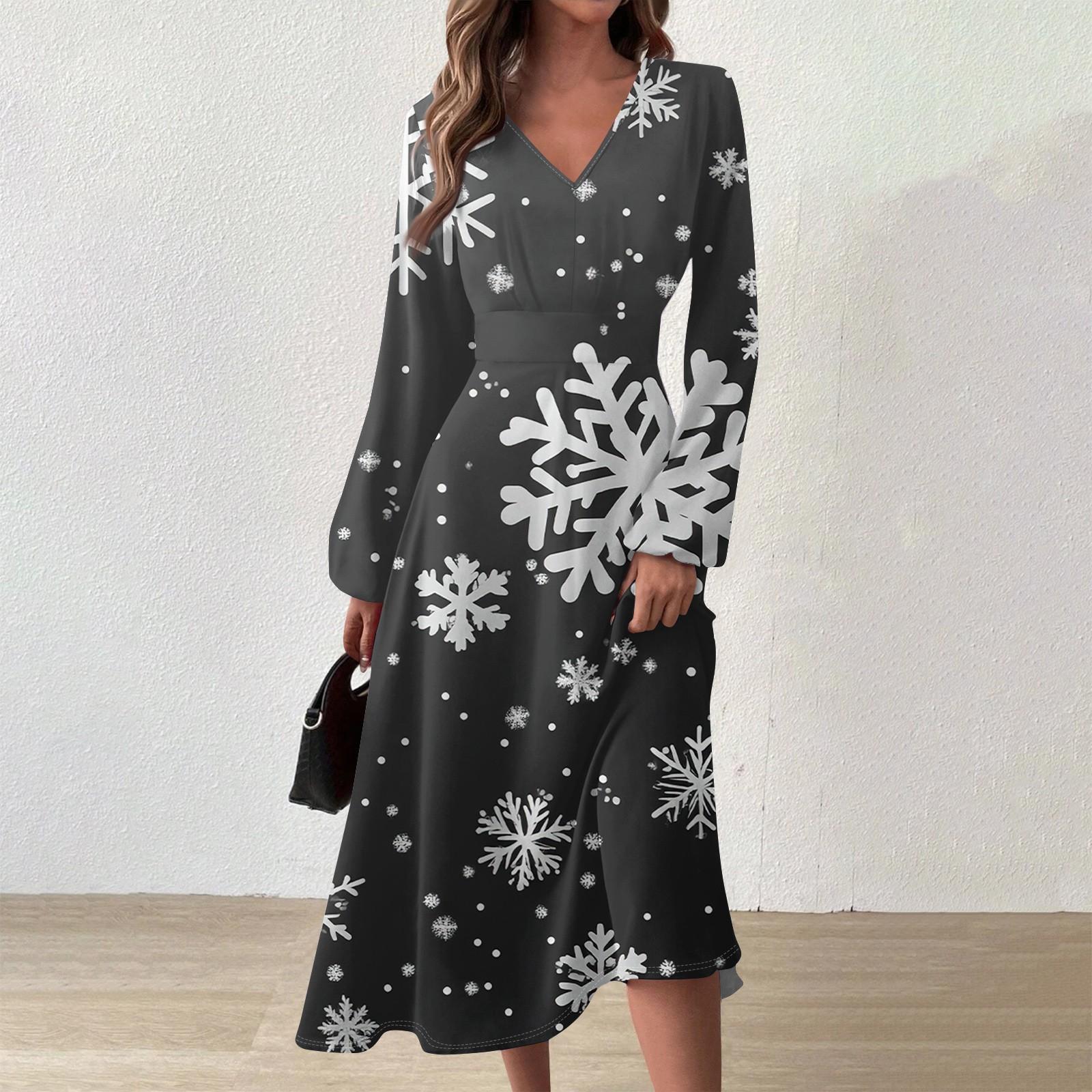 

Женское и зимнее повседневное модное длинное платье с V-образным вырезом и длинными рукавами L