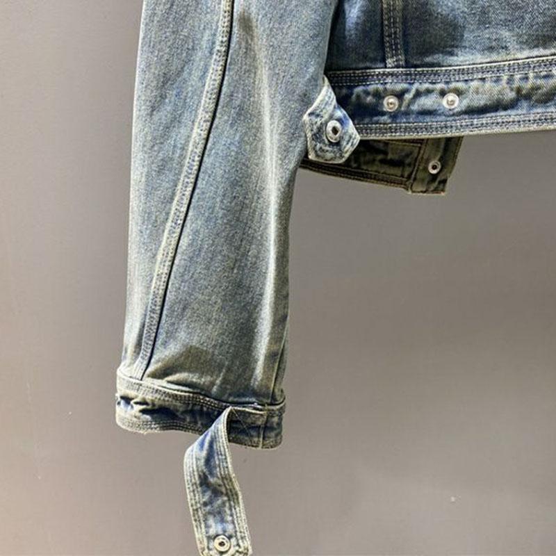 Vintage Outwear Denim Jacket Stand Collar Loose Short Jacket Female Long Sleeve All Match Casual Coat for Women