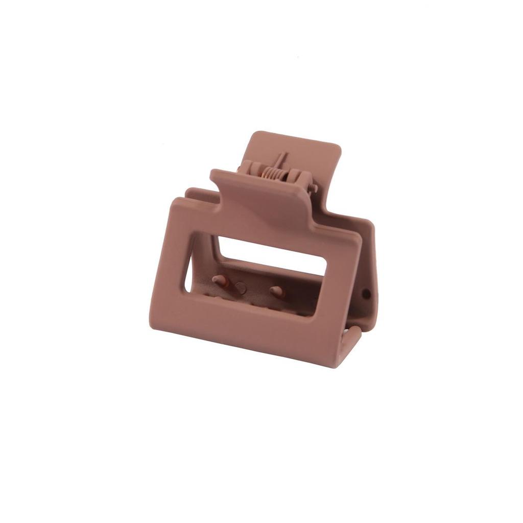 4cm Milk Coffee Hair Claw Clip - Frosted Small Shark Clip for Women's Updos