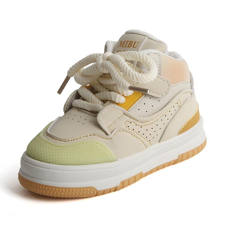 Children's sports shoes 2025 spring and autumn boys' casual board shoes new high-top girls' little white shoes soft-soled baby shoes list