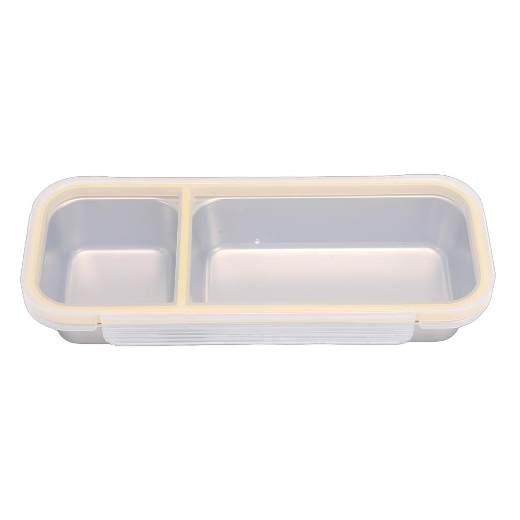 Portable Snack Container 304 Stainless Steel Sealed 2 Compartment Food Storage Container for Travel Camping Picnic