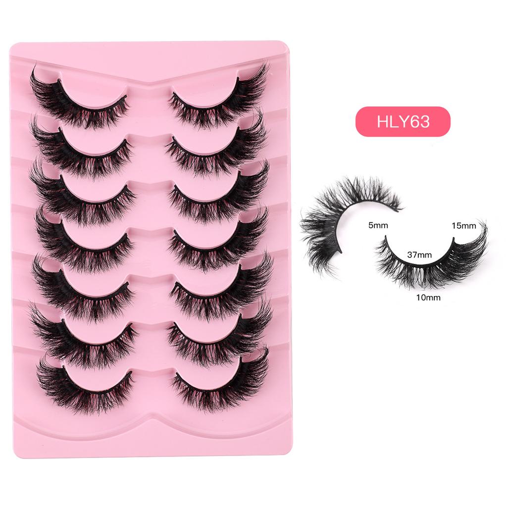 7 Pairs Of Long End-Of-Eye False Eyelashes, Thick Fox Eye, Cat Eye Eyelashes.