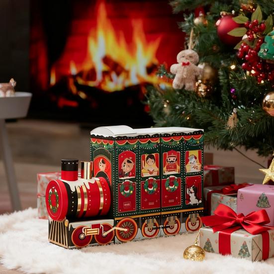 Dream Express Advent Calendar 2025 24 Days Christmas Countdown Train with Drawers Holiday Decor for Kids Adults